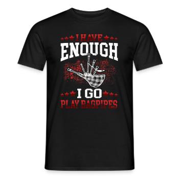 Je vais jouer à la cornemuse à la cornemuse écossaise - T-shirt homme - noir - Devant - AI Model Male 178 light (178cm)