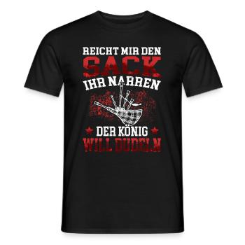 König will dudeln Dudelsack schottische Sackpfeife - Männer T-Shirt - Schwarz - Vorne - AI Model Male 178 light (178cm)