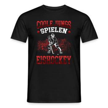 Coole Jungs spielen Eishockey junge Hockey Spieler - Männer T-Shirt - Schwarz - Vorne - AI Model Male 178 light (178cm)