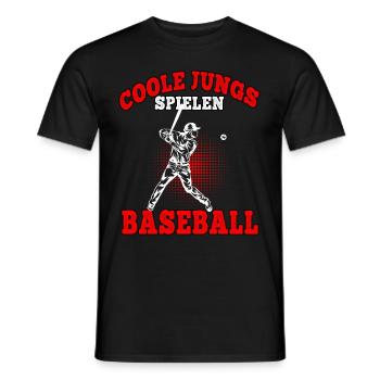Coole Jungs Baseball Baseballer Baseballspieler - Männer T-Shirt - Schwarz - Vorne - AI Model Male 178 light (178cm)