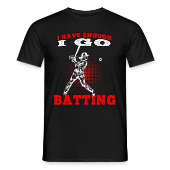 I go batting Baseball Baseballer Baseballspieler - Männer T-Shirt - Schwarz - Vorne - AI Model Male 178 light (178cm)