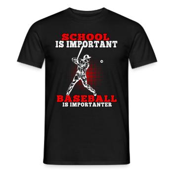 Baseball is importanter Baseballer Baseballspieler - Männer T-Shirt - Schwarz - Vorne - AI Model Male 178 light (178cm)