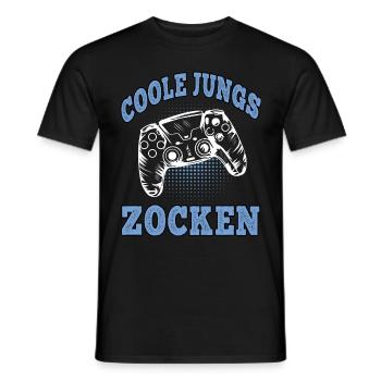 Coole Jungs zocken Videospiele Gamer Gaming Zocker - Männer T-Shirt - Schwarz - Vorne - AI Model Male 178 light (178cm)
