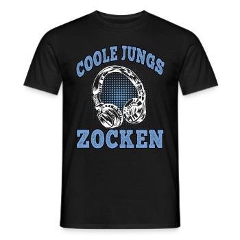 Coole Jungs zocken Videospiele Gamer Gaming Zocker - Männer T-Shirt - Schwarz - Vorne - AI Model Male 178 light (178cm)