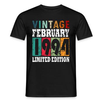 1994 Im Februar Vintage - Männer T-Shirt - Schwarz - Vorne - AI Model Male 178 light (178cm)