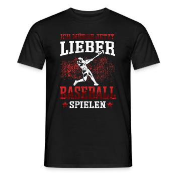 Lieber Baseball spielen Baseballer Baseballspieler - Männer T-Shirt - Schwarz - Vorne - AI Model Male 178 light (178cm)