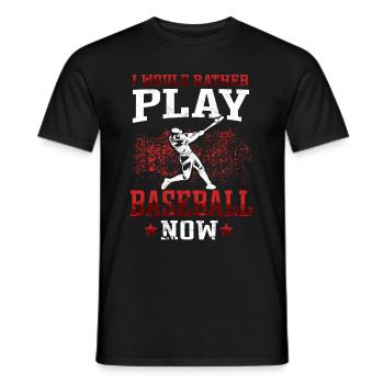 plutôt jouer baseball joueurs de baseball joueurs de baseball joueurs de baseball - T-shirt homme - noir - Devant - AI Model Male 178 light (178cm)