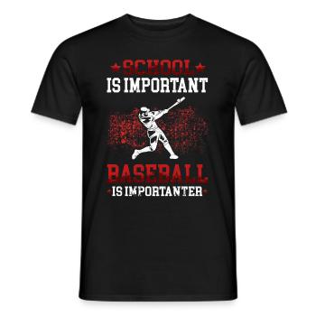 Baseball is importanter Baseballer Baseballspieler - Männer T-Shirt - Schwarz - Vorne - AI Model Male 178 light (178cm)