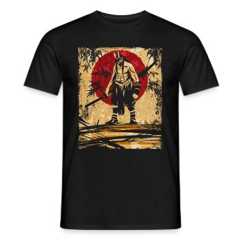 Oni Japanese Art Vintage Fighter Retro - Men's T-Shirt - black - Front - AI Model Male 178 light (178cm)