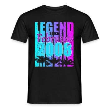 2008 geboren Legende Februar Vintage - Männer T-Shirt - Schwarz - Vorne - AI Model Male 178 light (178cm)