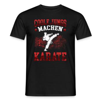 Coole Jungs Karate Karateka asiatischer Kampfsport - Männer T-Shirt - Schwarz - Vorne - AI Model Male 178 light (178cm)