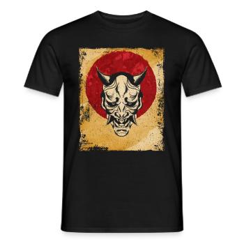 Oni Masque Art Japonais Vintage Fighter Rétro - T-shirt homme - noir - Devant - AI Model Male 178 light (178cm)