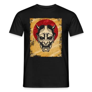 Oni Masque Art Japonais Vintage Fighter Rétro - T-shirt homme - noir - Devant - AI Model Male 178 light (178cm)