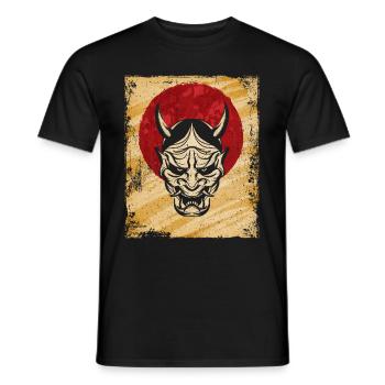 Oni Masque Art Japonais Vintage Fighter Rétro - T-shirt homme - noir - Devant - AI Model Male 178 light (178cm)