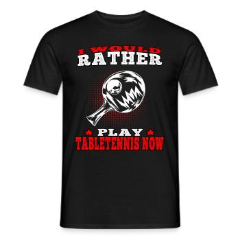 Prefer to play table tennis Table tennis players - Men's T-Shirt - black - Front - AI Model Male 178 light (178cm)