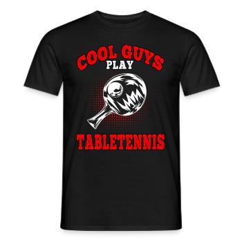 Coole Jungs spielen Tischtennis Tischtennisspieler - Männer T-Shirt - Schwarz - Vorne - AI Model Male 178 light (178cm)