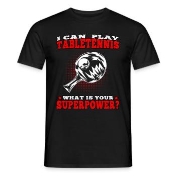 Ich kann Tischtennis spielen Tischtennisspieler - Männer T-Shirt - Schwarz - Vorne - AI Model Male 178 light (178cm)