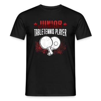Table tennis junior table tennis players - Men's T-Shirt - black - Front - AI Model Male 178 light (178cm)