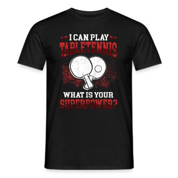 Ich kann Tischtennis spielen Tischtennisspieler - Männer T-Shirt - Schwarz - Vorne - AI Model Male 178 light (178cm)