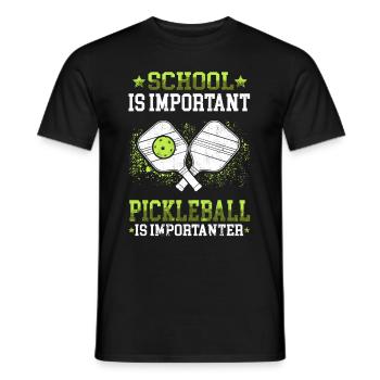 Pickleball is an important pimple ball - Men's T-Shirt - black - Front - AI Model Male 178 light (178cm)