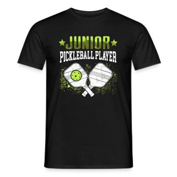 Joueur junior de pickleball Pickelball - T-shirt homme - noir - Devant - AI Model Male 178 light (178cm)