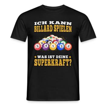 Ich kann Billard spielen Snooker Billardspieler - Männer T-Shirt - Schwarz - Vorne - AI Model Male 178 light (178cm)