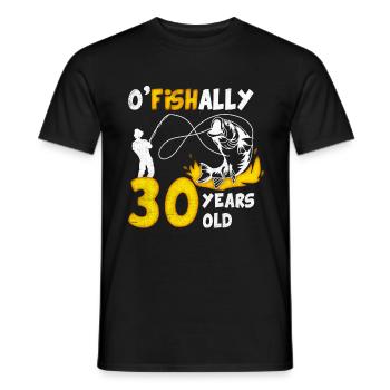 30. Geburtstag Angeln 1973 Jahrgang Fischer Angler - Männer T-Shirt - Schwarz - Vorne - AI Model Male 178 light (178cm)