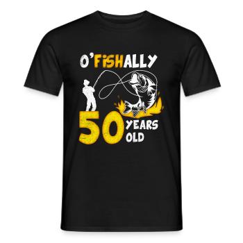 50. Geburtstag Angeln 1973 Jahrgang Fischer Angler - Männer T-Shirt - Schwarz - Vorne - AI Model Male 178 light (178cm)