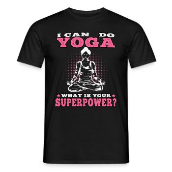 Yoga I can do yoga Namasté Meditation - Men's T-Shirt - black - Front - AI Model Male 178 light (178cm)