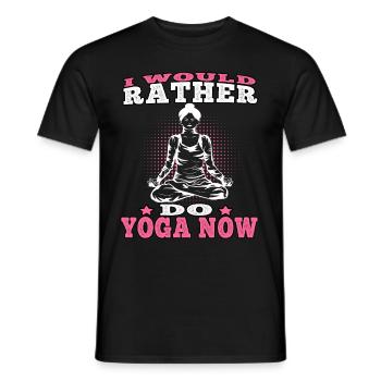 Le yoga préfère faire du yoga Méditation Namasté - T-shirt homme - noir - Devant - AI Model Male 178 light (178cm)