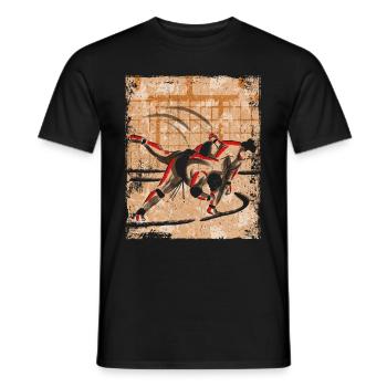 Sumo Wrestler Japanese Art Vintage Retro - Men's T-Shirt - black - Front - AI Model Male 178 light (178cm)