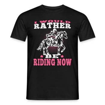Prefer riding on horse Rider - Men's T-Shirt - black - Front - AI Model Male 178 light (178cm)