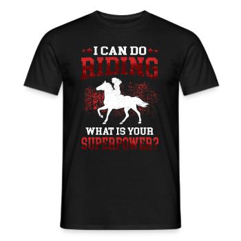 I can ride on horse rider rider - Men's T-Shirt - black - Front - AI Model Male 178 light (178cm)