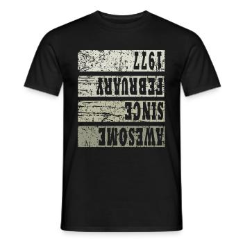 Né 1977 Février 46e anniversaire cadeau - T-shirt homme - noir - Devant - AI Model Male 178 light (178cm)