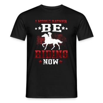 Prefer riding on horse Rider - Men's T-Shirt - black - Front - AI Model Male 178 light (178cm)