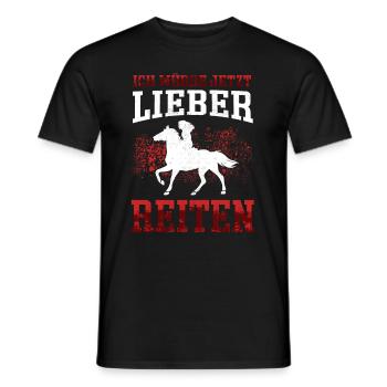 Lieber Reiten auf Pferd Reiter Reiterin - Männer T-Shirt - Schwarz - Vorne - AI Model Male 178 light (178cm)