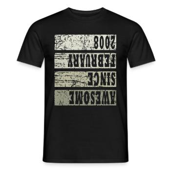 2008 Im Februar Vintage - Männer T-Shirt - Schwarz - Vorne - AI Model Male 178 light (178cm)