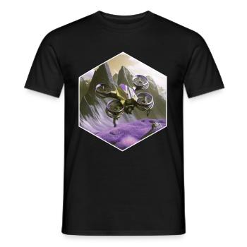 Dronenpilot Quadrocopter fliegen - Männer T-Shirt - Schwarz - Vorne - AI Model Male 178 light (178cm)