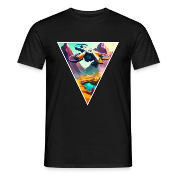 Drone Gift Idea Drone Fly Drone Pilots - Men's T-Shirt - black - Front - AI Model Male 178 light (178cm)
