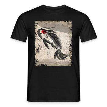 Koi Carp Art Japanese Art Vintage Retro - Men's T-Shirt - black - Front - AI Model Male 178 light (178cm)