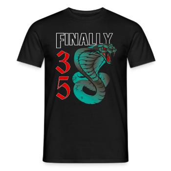 35 Jahre alt, Geburtsspruch - Männer T-Shirt - Schwarz - Vorne - AI Model Male 178 light (178cm)