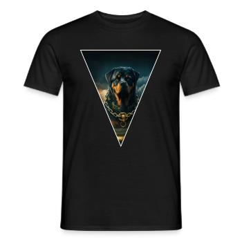 Rottweiler,Chiens Mama,Tête de chien,Dictons de chien,Chiens - T-shirt homme - noir - Devant - AI Model Male 178 light (178cm)