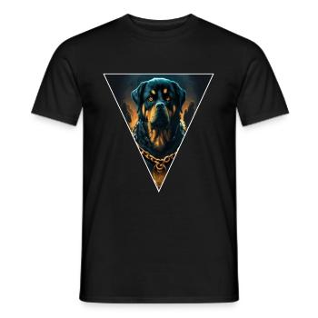 Nette Rottweiler Hunderasse Kopf - Männer T-Shirt - Schwarz - Vorne - AI Model Male 178 light (178cm)