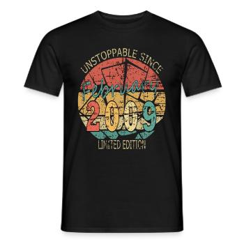 2009 vintage vintage birthday saying idea - Men's T-Shirt - black - Front - AI Model Male 178 light (178cm)