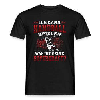 Handball spielen Superkraft Handballer - Männer T-Shirt - Schwarz - Vorne - AI Model Male 178 light (178cm)