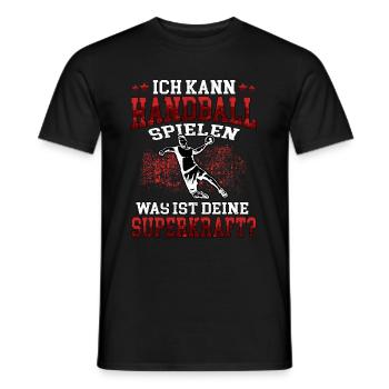 Handball spielen Superkraft Handballer - Männer T-Shirt - Schwarz - Vorne - AI Model Male 178 light (178cm)