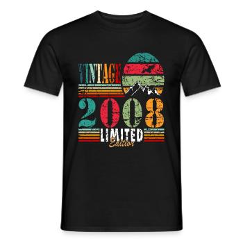 Jahrgang 15. Geburtstag 2008 Sportgeschenk - Männer T-Shirt - Schwarz - Vorne - AI Model Male 178 light (178cm)