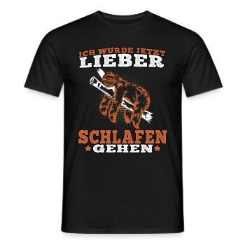 Faultier würde lieber schlafen gehen Faulenzer - Männer T-Shirt - Schwarz - Vorne - AI Model Male 178 light (178cm)