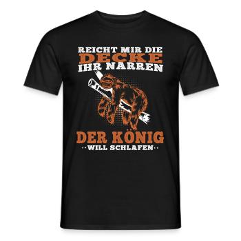 Faultier Der König will schlafen faul Faulenzer - Männer T-Shirt - Schwarz - Vorne - AI Model Male 178 light (178cm)