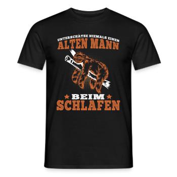 Faultier Alter Mann beim schlafen faul Faulenzer - Männer T-Shirt - Schwarz - Vorne - AI Model Male 178 light (178cm)
